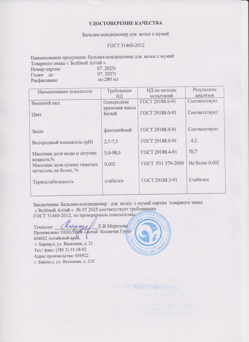 Паспорт №072025